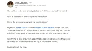 Read more about the article Delhi Dad Sparks Debate with LinkedIn Profile for His 2 Year Old Son