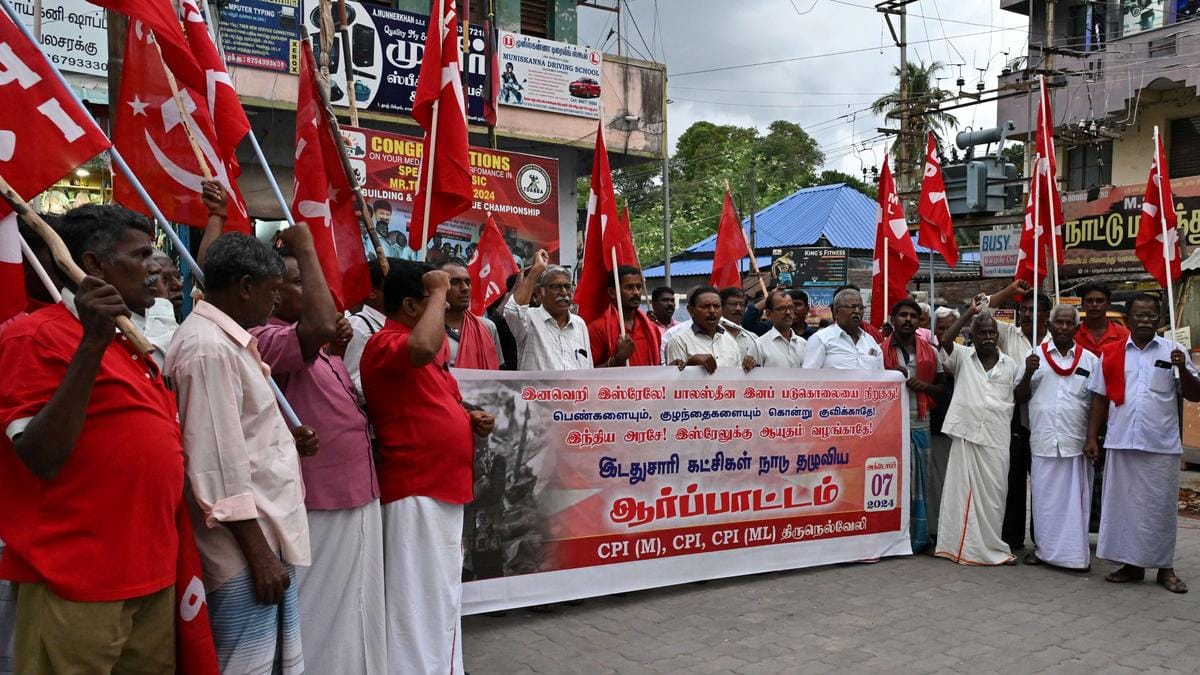 You are currently viewing Left Parties Rally Against Israel’s Actions in Palestine